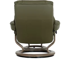 Stressless® Mayfair Large Classic Recliner & Ottoman - Paloma Dark Olive