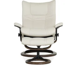 Stressless® Wing Large Signature Recliner & Ottoman - Paloma Light Grey