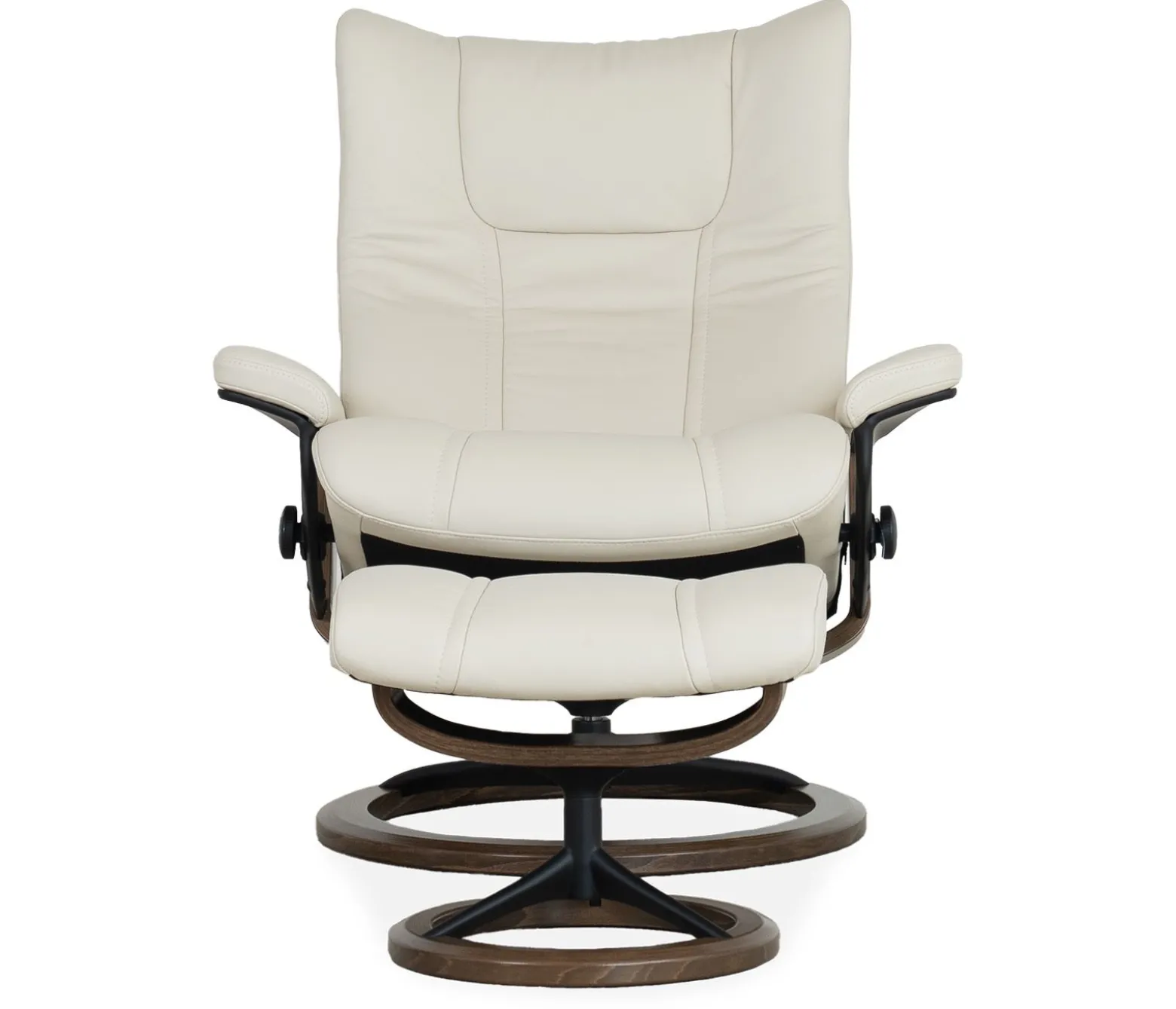 Stressless® Wing Large Signature Recliner & Ottoman - Paloma Light Grey