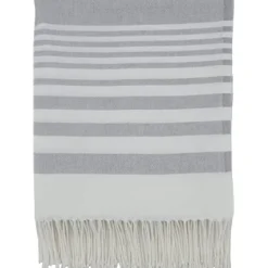 Striped Throw - Grey