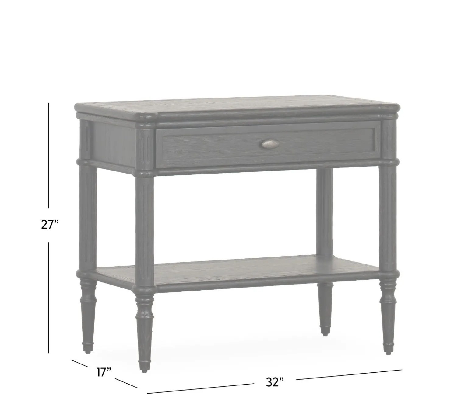 Toulouse 1-Drawer Nightstand - Black