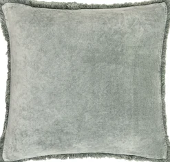 Vela Fringe Pillow - Sea foam