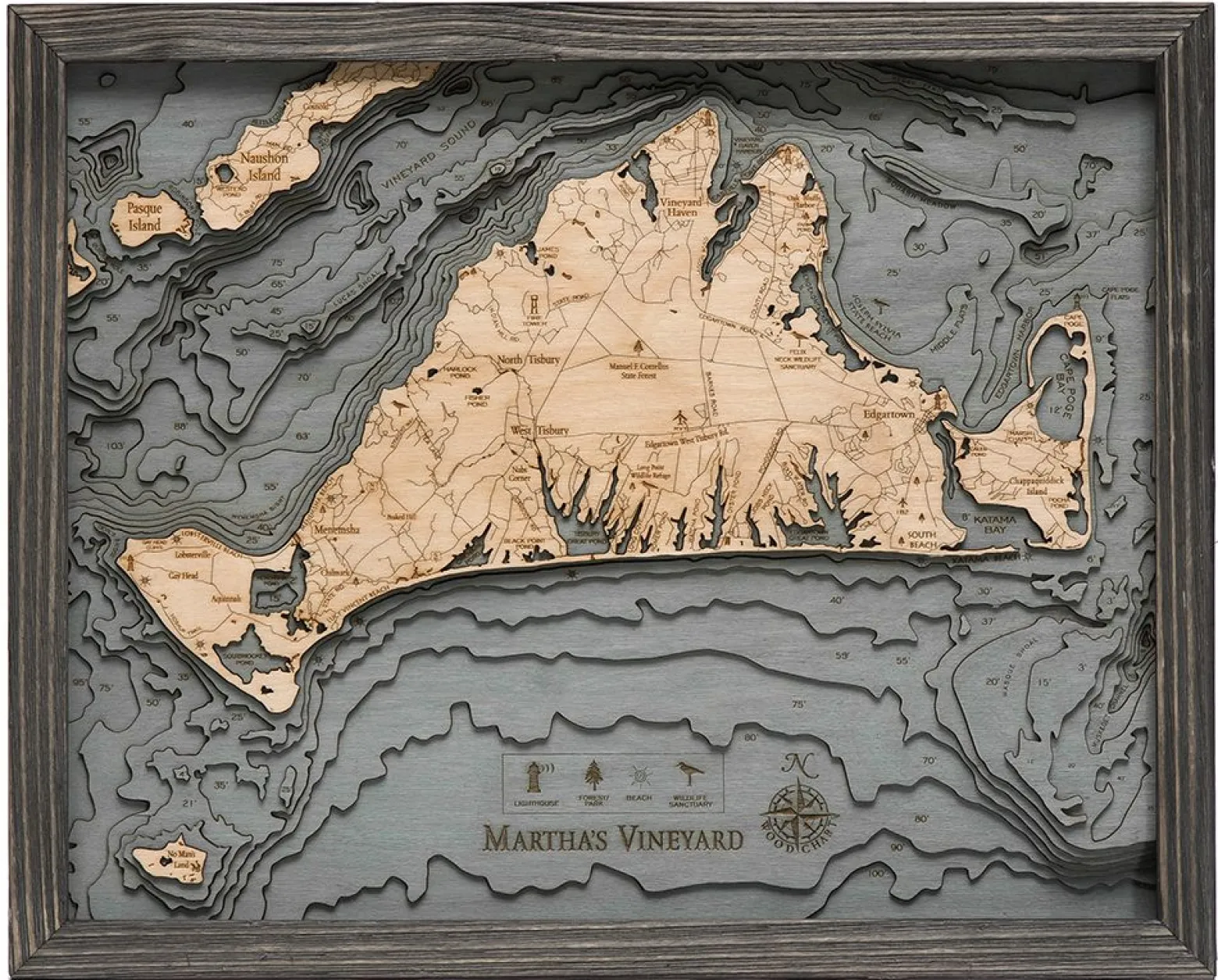 Wood Chart Grey – Martha's Vineyard